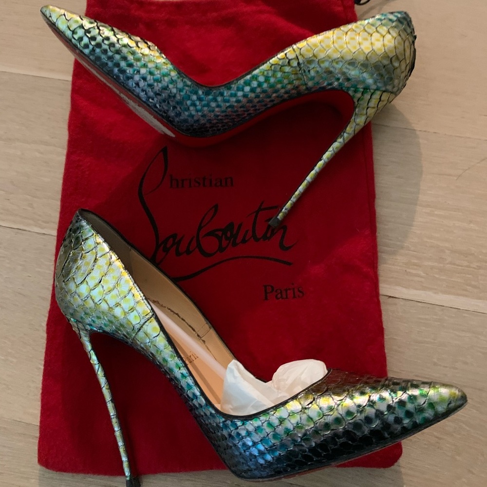 Christian Louboutin Iridescent Snakeskin Heels
